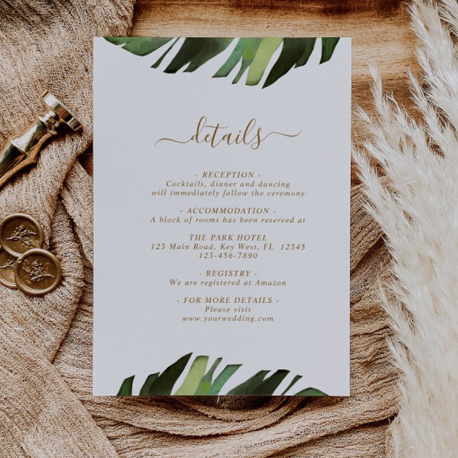 Tarjeta de cierre para detalles del Boda tropical  (Subido por el creador)