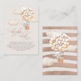 Tarjeta de cierre para elefantes de globos-bebé