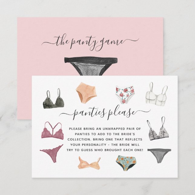 Tarjeta de cierre para Fiesta Lingerie Shower Pant (Anverso / Reverso)