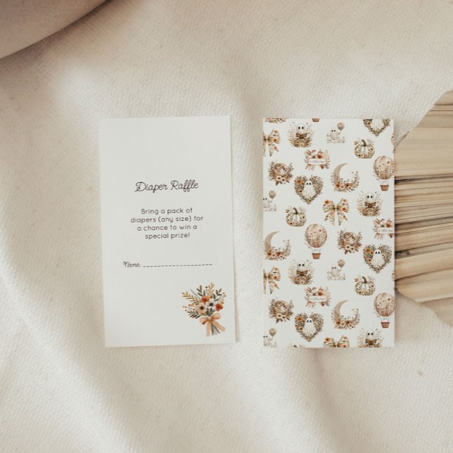 Tarjeta de cierre Raffle de Diaper Floral Fall (Cozy in Bloom Diaper Raffle Enclosure Card)