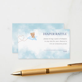 Tarjeta de cierre Raffle de pañal para oso para av