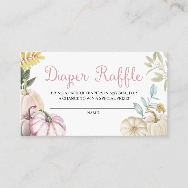 Tarjeta de cierre Raffle para calabaza otoñal (Anverso)