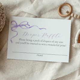 Tarjeta de cierre Raffle Purple Bow Diaper
