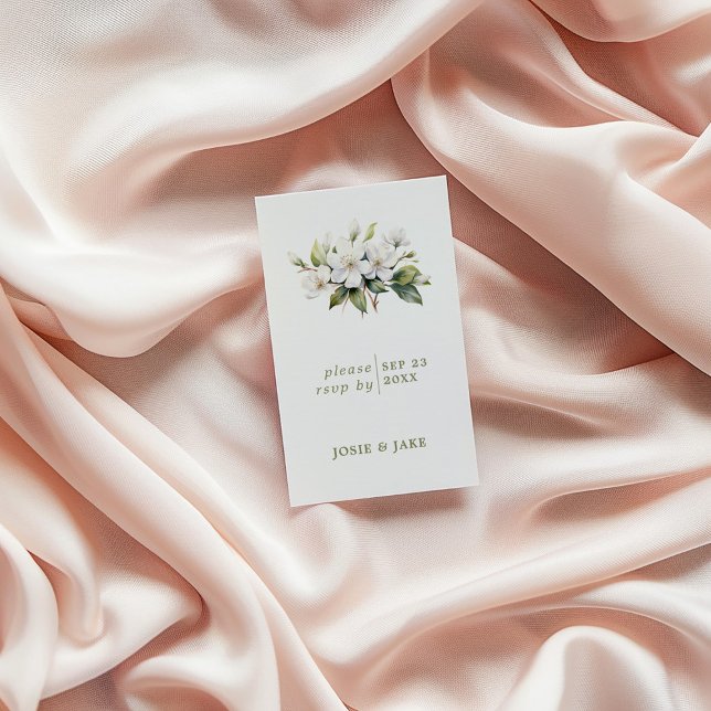 Tarjeta de cierre RSVP para flor Apple Blossom (Apple Blossom flower RSVP Enclosure Card)