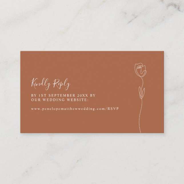 Tarjeta de cierre RSVP para sitio web de Rosa romá (Anverso)