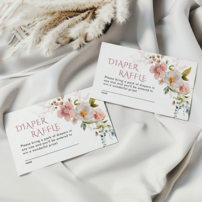 Tarjeta de cierre Rustic Wildflowers Diaper Raffle (Subido por el creador)