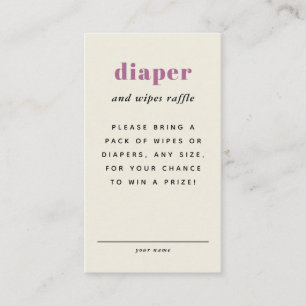 Tarjeta de cierre simple de Baby Shower Diaper Raf