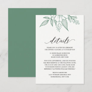 Tarjeta de cierre simple elegante de Boda floral p