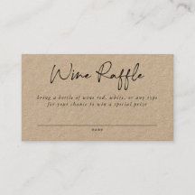 Tarjeta de cierre Wine Raffle