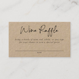 Tarjeta de cierre Wine Raffle