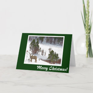 Tarjeta de ciervos sobre Navidades de montaña