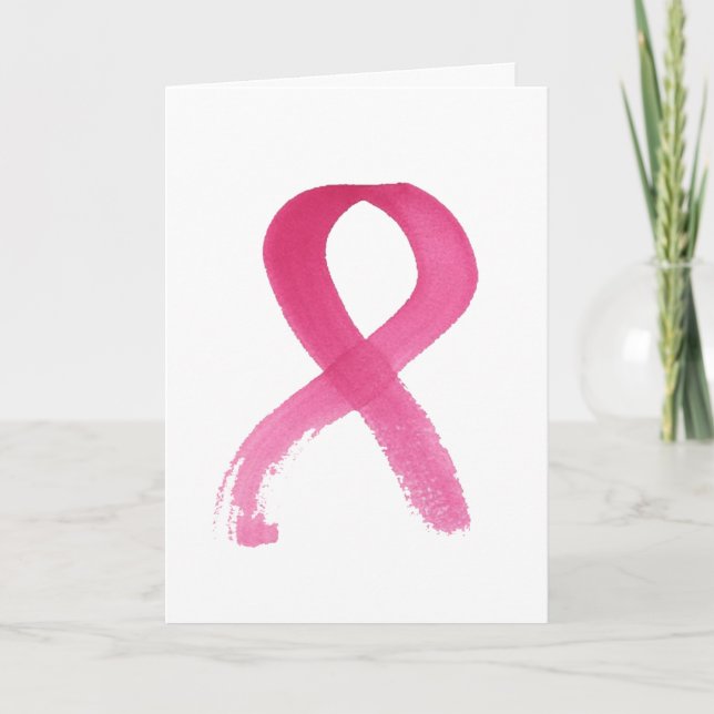 Tarjeta de cinta acuarela para cáncer de mama (Anverso)