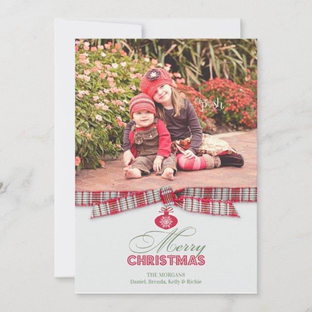 Tarjeta de cinta de fotos de navidad (Anverso)