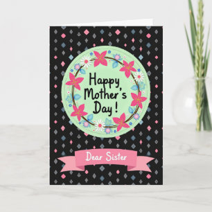Tarjeta de cinta elegante para el día de la madre