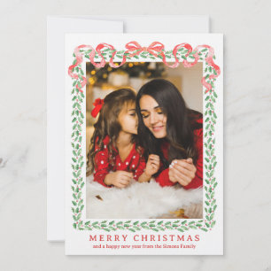 Tarjeta de cinta Grandmillennial Holly Navidades