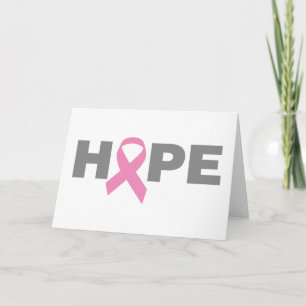 Tarjeta de cinta rosa de esperanza