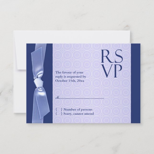Tarjeta de cinta RSVP para Boda judío (Anverso)
