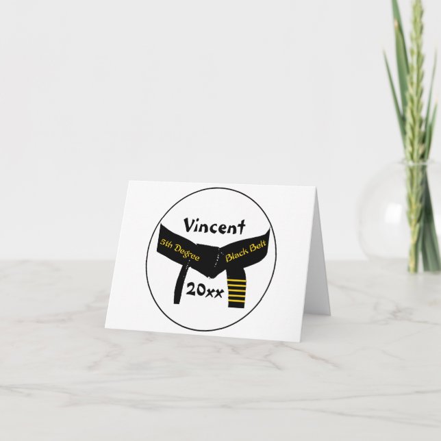 Tarjeta de cinturón negro de 5º grado de artes mar (Anverso)