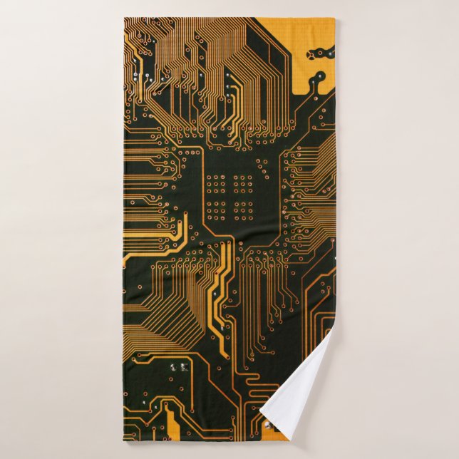 Tarjeta de circuito electrónico del Naranja del PC (Toalla de baño)