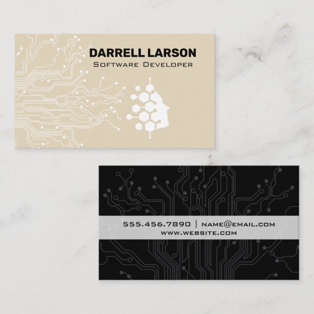 Tarjeta de circuito técnico | Logotipo Bio Tech (Anverso / Reverso)