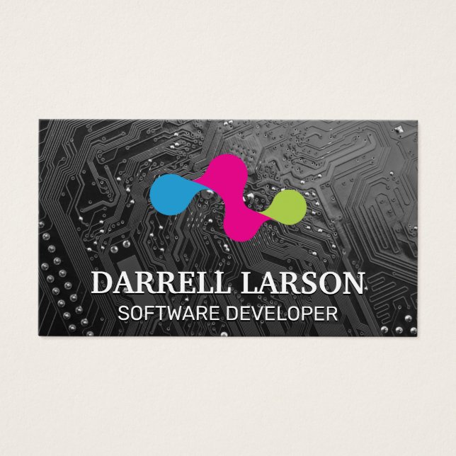 Tarjeta de circuitos | Logotipo técnico moderno (Frente)