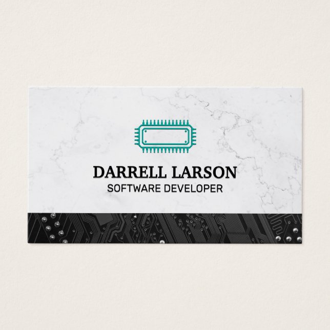 Tarjeta de circuitos negra | Microchip de tecnolog (Frente)