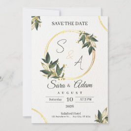 Tarjeta de Círculo Botánico de Oro Elegante