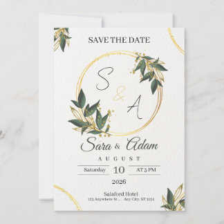Tarjeta de Círculo Botánico de Oro Elegante