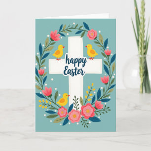 Tarjeta de Círculo de Pájaro Verde Floral