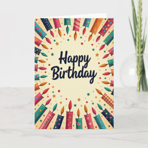 Tarjeta de Círculo de Velas Festivas