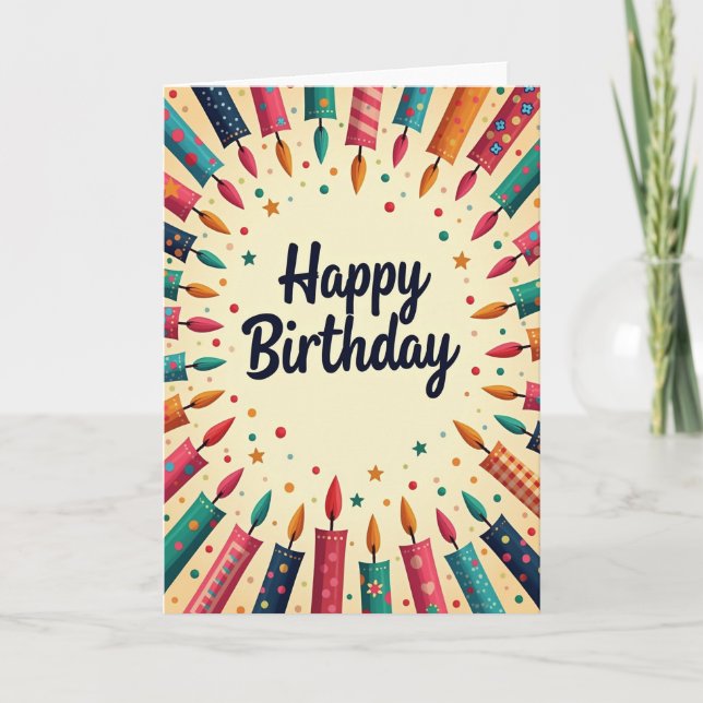 Tarjeta de Círculo de Velas Festivas (Anverso)