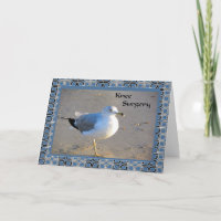 Tarjeta de cirugía de rodilla con gaviota