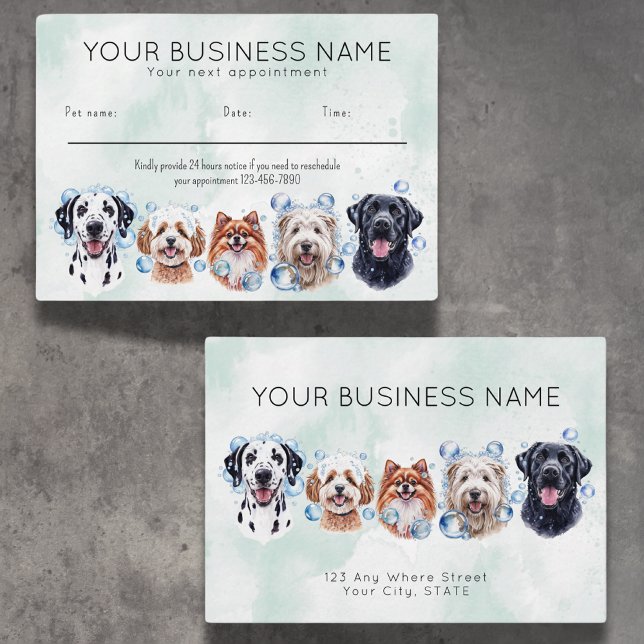 Tarjeta de cita acuarela perros burbujas (Subido por el creador)