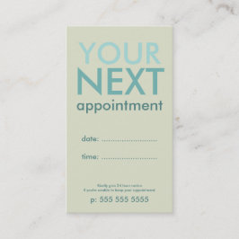 Tarjeta de cita básica mínima en Eggshell y en cia