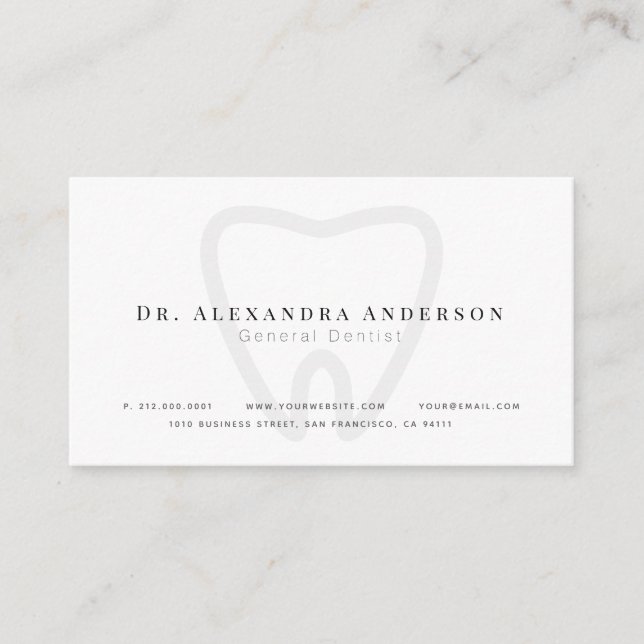 Tarjeta de cita blanca moderna para dentistas (Anverso)