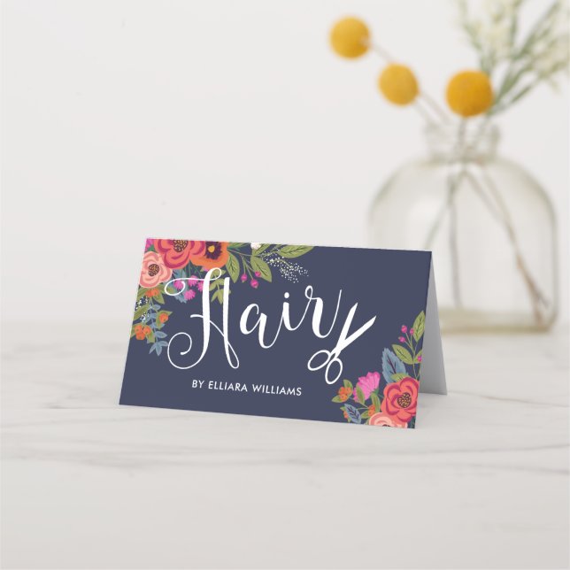 Tarjeta de cita Boho Floral Bouquets Hair Stylist (Anverso)
