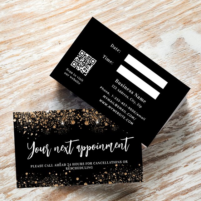 Tarjeta de cita comercial QR para purpurina de oro (Subido por el creador)