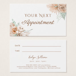 tarjeta de cita con beige y menta tropical