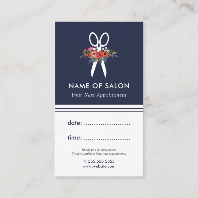 Tarjeta de cita con estilo de Hair Scissors (Anverso)
