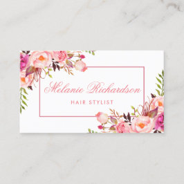 Tarjeta de cita con estilo floral hair Rubor rosa