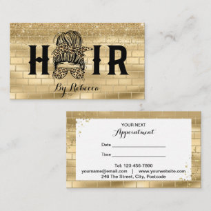 Tarjeta de cita con estilo Gold Wall Hair Stylist