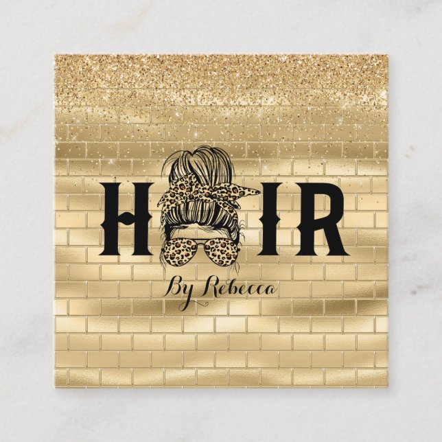 Tarjeta de cita con estilo Gold Wall Hair Stylist  (Anverso)