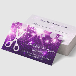 Tarjeta de cita con estilo Purple Glamour Hair