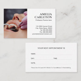 Tarjeta de cita con foto profesional para dentista