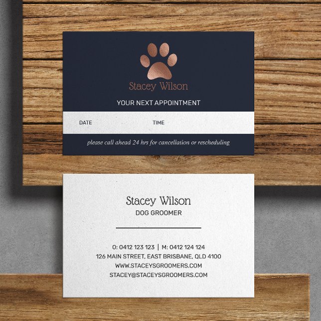 Tarjeta de cita con logotipo de impresión Gold Paw (Subido por el creador)