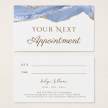 Tarjeta de cita Cornflower Blue Agate