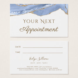 Tarjeta de cita Cornflower Blue Agate