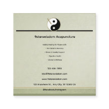 Tarjeta de cita de acupuntura del elemento madera