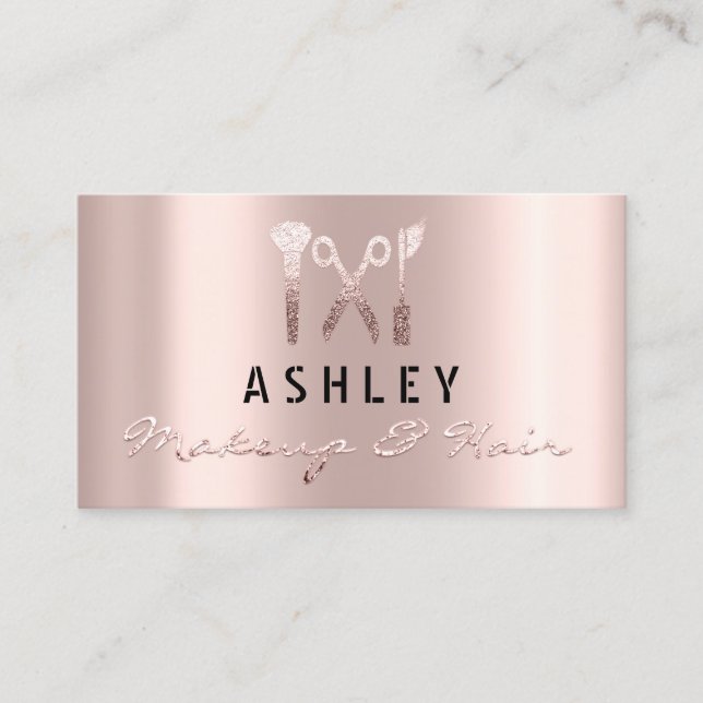 Tarjeta de cita de artista de maquillaje de salón  (Anverso)