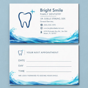 Tarjeta de cita de atención dental del dentista co